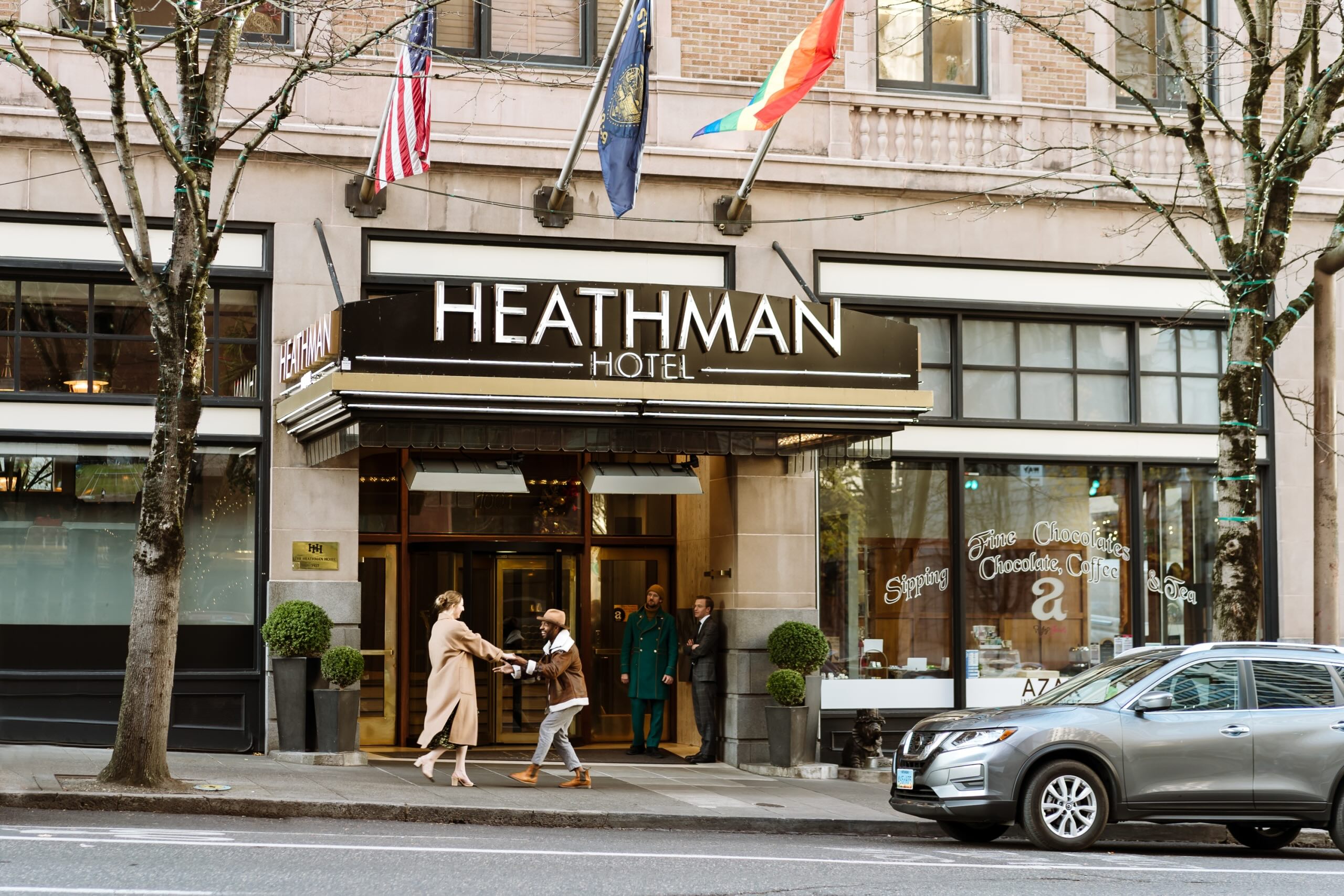 Heathman Hotel Entrance